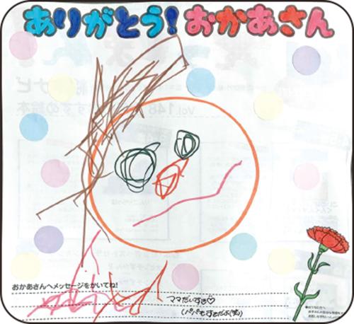 小林咲奈ちゃん（2歳）★上手にお顔が書けるようになったね♡咲奈ちゃんのお母さんはにっこり笑顔がステキだね♪